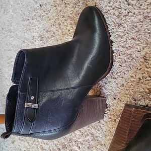 Coach black leather booties, sz 10